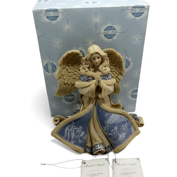 SARAHS ANGELS Praying Angel Musical Figurine in Nativity Scene Dress 2006 Boxed - Picture 3 of 11